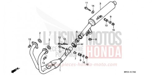 SILENCIEUX D'ECHAPPEMENT CB500R de 1994